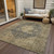 5' X 8' Charcoal And Beige Medallion Washable Indoor Outdoor Area Rug
