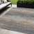 5' X 8' Pewter Striped Washable Indoor Outdoor Area Rug
