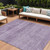 9' X 12' Plum And Purple Medallion Washable Indoor Outdoor Area Rug