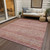 8' X 10' Rust And Coral Oriental Washable Indoor Outdoor Area Rug
