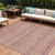 8' X 10' Rust And Coral Oriental Washable Indoor Outdoor Area Rug