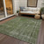 8' X 10' Green And Silver Medallion Washable Indoor Outdoor Area Rug