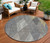 8' Pewter Gray And Gold Round Argyle Washable Indoor Outdoor Area Rug