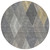 8' Pewter Gray And Gold Round Argyle Washable Indoor Outdoor Area Rug