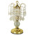 Homeroots Lighting Vintage Gold Glass Chandelier Table Lamp, Gold Finish, 15 Inch Height