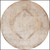 8' Beige And Ivory Floral Medallion Distressed Round Rug