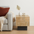 22" Natural and Black Solid Wood Square Block End Table