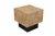 22" Natural and Black Solid Wood Square Block End Table