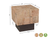 22" Natural and Black Solid Wood Square Block End Table