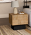 22" Natural and Black Solid Wood Square Block End Table