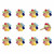 1.5" X 1.5" X 1.5" Green Blue Red And Yellow Knobs 12 Pack - 614486198375