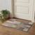 3' X 5' Rust Ivory And Gray Striped Washable Area Rug With UV Protection