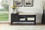 Black Finish Wood and Fabric Bench With Storage