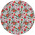 8' Silver Red Black Pink And Brown Round Floral Washable Indoor Outdoor Area Rug
