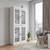72" White Solid Wood Adjustable Six Tier Library Bookcase with Four Doors
