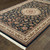 7' X 10' Ivory And Dark Blue Medallion Area Rug With Fringe