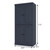 72" French Blue Solid Wood Adjustable Six Tier Library Bookcase with Four Doors