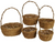 Set Of 5 Unpeeled Willow Baskets - Brown
