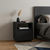 21" Black Wood One Drawer Nightstand
