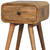 19" Oak Solid Wood Round One Drawer Nightstand