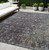 5' X 8' Plum And Gray Damask Washable Indoor Outdoor Area Rug
