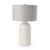 33" Cream Round Bedside Lamp With Drum Shade