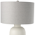 33" Cream Round Bedside Lamp With Drum Shade