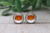 Pumpkins | Glass Stud Earrings | Hypoallergenic