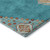 9' X 12' Teal Salmon And Beige Oriental Washable Area Rug With UV Protection