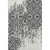 5' X 8' Black And Ivory Medallion Washable Area Rug With UV Protection