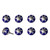 1.5" X 1.5" X 1.5" Hues Of White Navy And Silver  Knobs 8 Pack