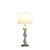 30" Brushed Silver Geo Glass Table Lamp With White Shade - 606114027492