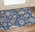 3' X 5' Navy Blue Copper And Gray Floral Washable Area Rug With UV Protection