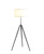 64" Silver Adjustable Tripod Floor Lamp With White Fabric Shade