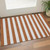 3' X 5' Rust And Ivory Striped Washable Area Rug With UV Protection