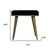 20" Brown Velvet Round Footstool