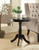 22" Black Wood Round Pedestal End Table