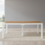 35" White Heavy Duty Plastic Folding Outdoor Dining Table with Umbrella Hole
