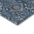 5' X 8' Blue And Gray Floral Washable Area Rug With UV Protection