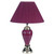 27" Silver Ceramic Bedside Table Lamp With Magenta Empire Shade