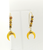 Shell Crescent and Jasper Crystal Earrings
