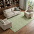 8' X 10' Artichoke Green And Beige Floral Washable Area Rug With UV Protection