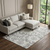 10' X 14' Gray And Ivory Floral Washable Area Rug With UV Protection