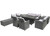 Nine Piece Gray Wicker Multiple Chairs Seating Group With Fire Pit And Table