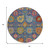 8' Navy Blue Gold And Pink Round Damask Washable Indoor Outdoor Area Rug