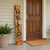 59" Black Natural And Orange Solid Wood Hello Porch Sign