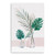24" Pretty Green Foliage Leaves Pink Canvas Wall Art - 808230015982