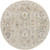 8' Cream Black And Yellow Floral Distressed Round Rug