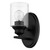 One Light Matte Black Wall Light with Clear Glass Shade