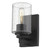 Homeroots Lighting Black Metal And Textured Glass Wall Sconce